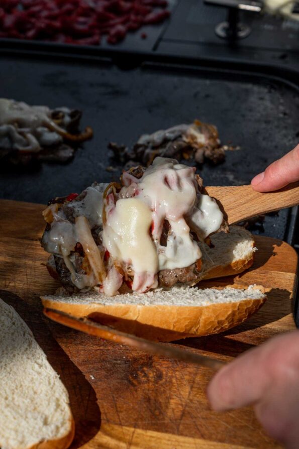 philly cheese steak nalaganje